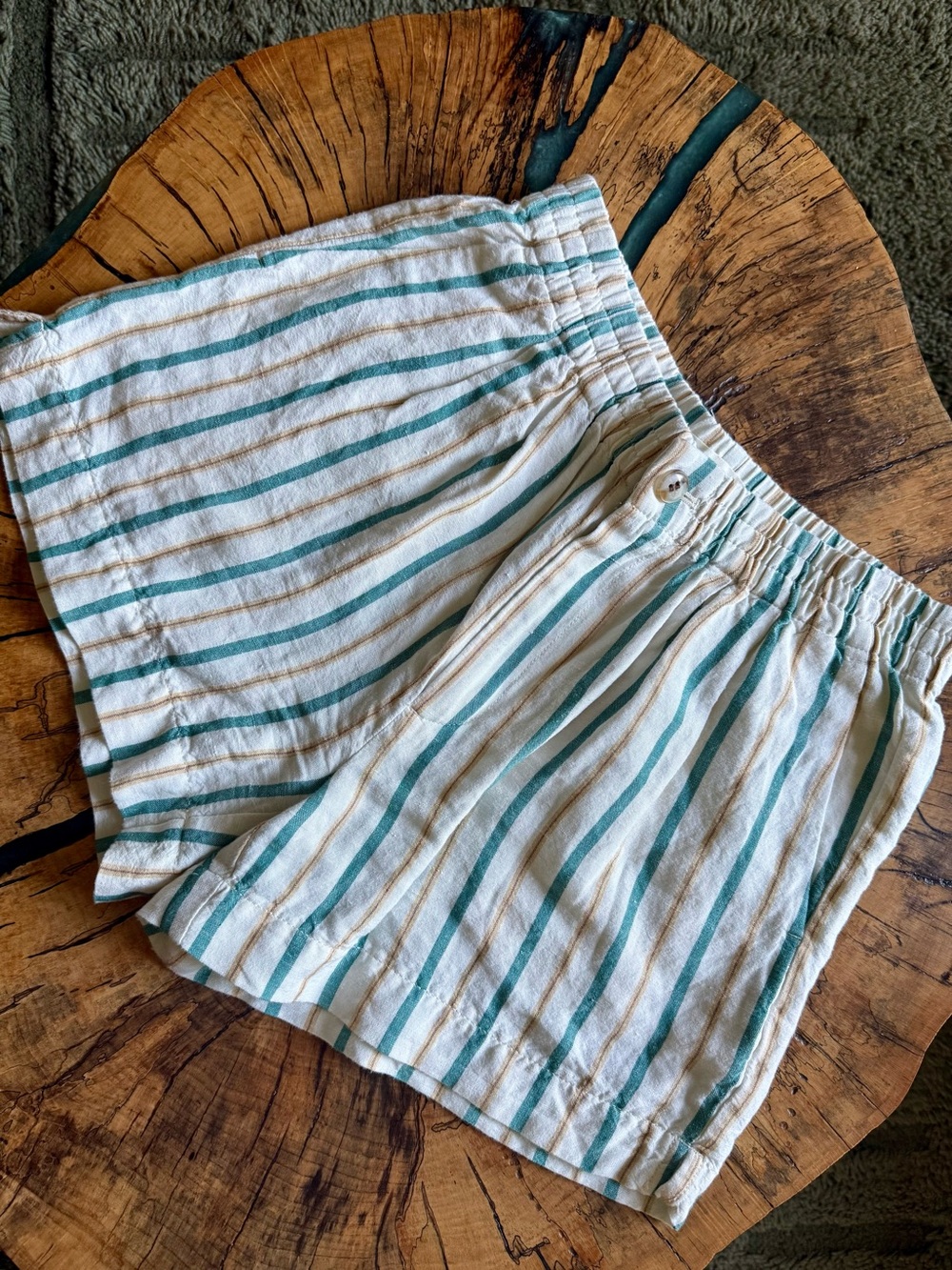 Madewell Linen-Blend Track Shorts in Stripe